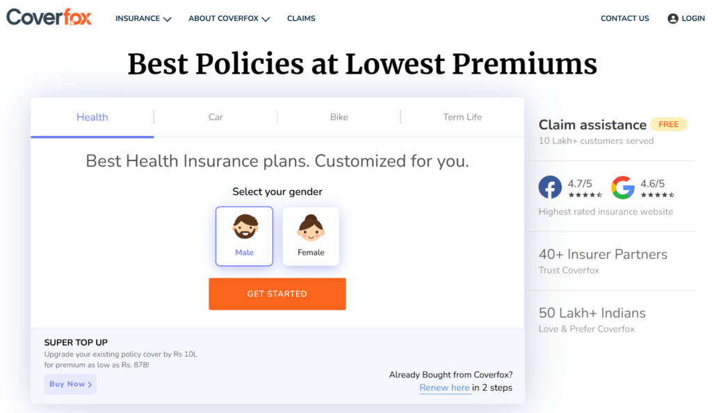 coverfox health insurance